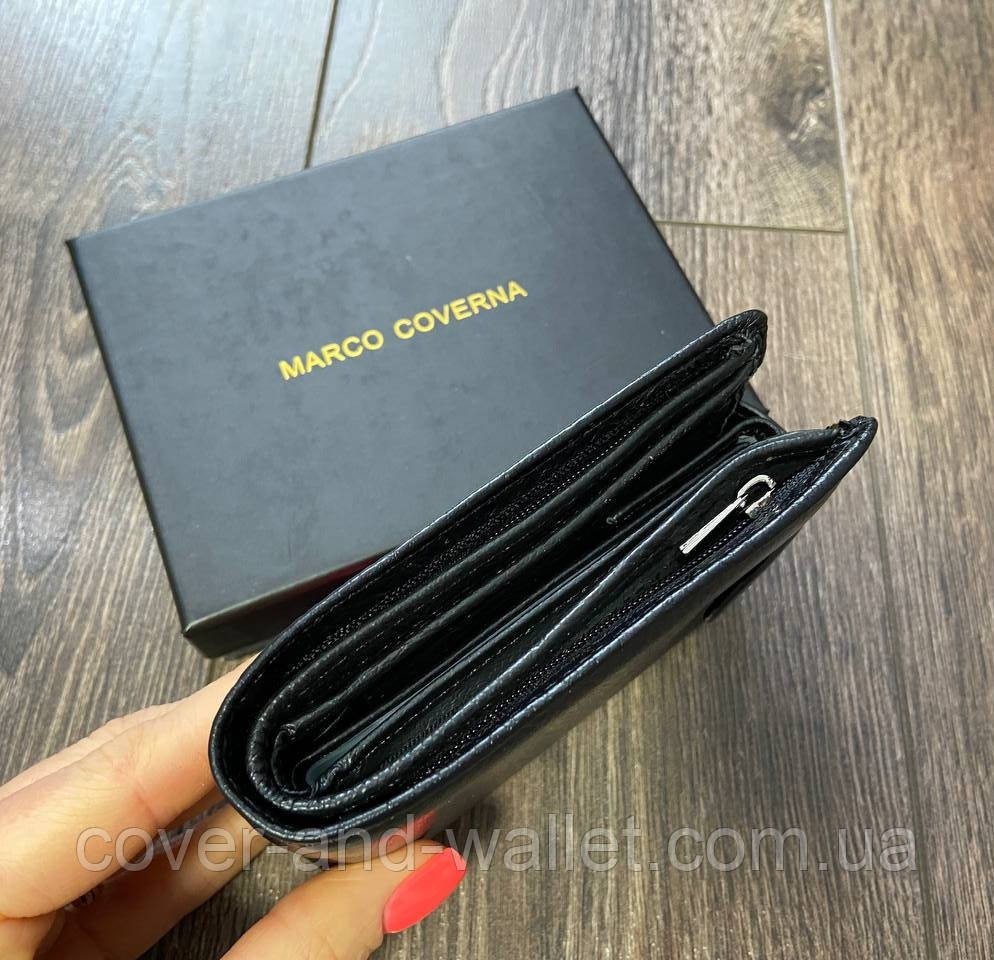Мужской кожаный портмоне с визитницей на кнопке Marco Coverna M 111 Киев - изображение 7