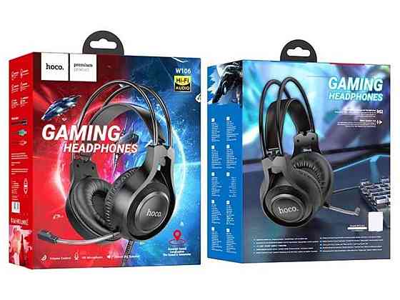 Ігрові дротові навушники Hoco W106 Tiger з мікрофоном (Чорні) Вінниця