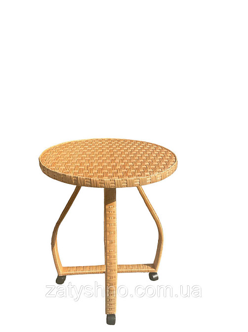 Стіл плетений круглий на колесах Київ - фото 5