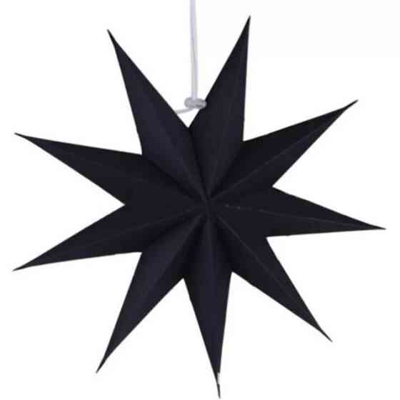 Картонная звезда матовая девятиконечная 30 см черный Киев