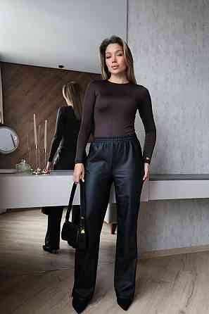 Прямые кожаные штаны на меху Choice Батал Киев