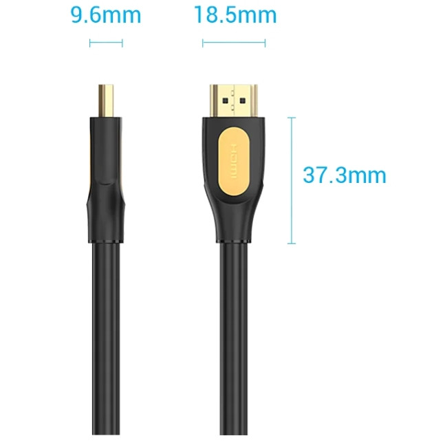Кабель HDMI M - M, 1.5 м, V2.0, 4K 60Гц, PVC type, чорний, Vention Винница - изображение 2