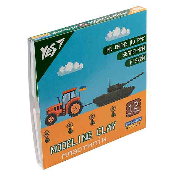 Пластилін 12 кол. 240 г "Yes" 8 bit, 540639, шт Київ