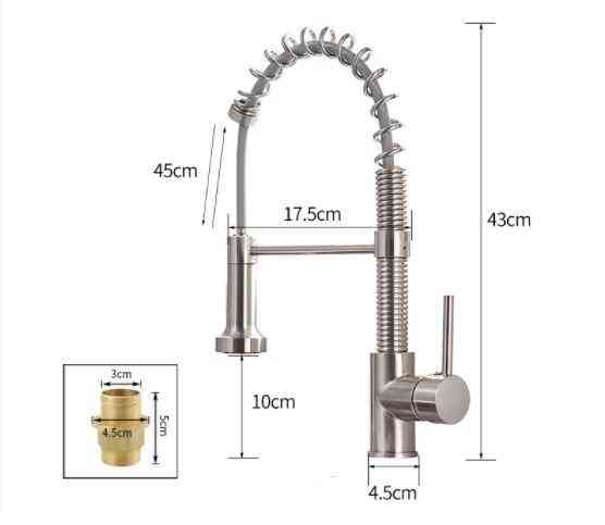 Змішувач кухонний висувний злив кран два режими води обертається на 360 градусів WanFan Хром Кам'янець-Подільський