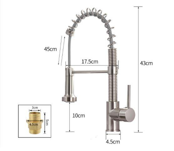 Змішувач кухонний висувний злив кран два режими води обертається на 360 градусів WanFan Хром Кам'янець-Подільський - фото 4