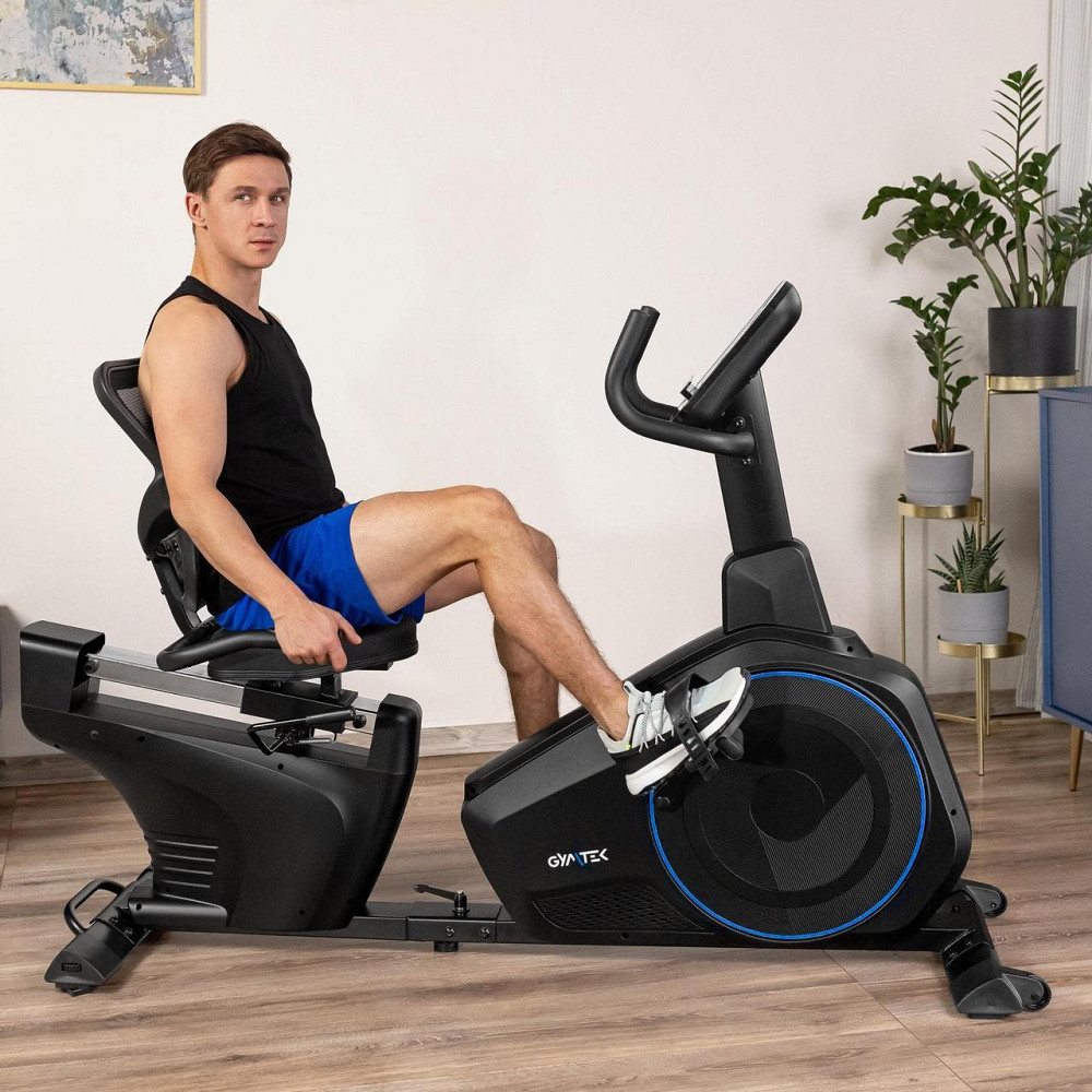 Горизонтальний велотренажер Gymtek XBR6000 електромагнітний синій Київ - фото 11