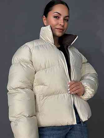 Куртка женская Fashion 3095 короткая пуффер воротник стойка молочная, молочний, M Киев