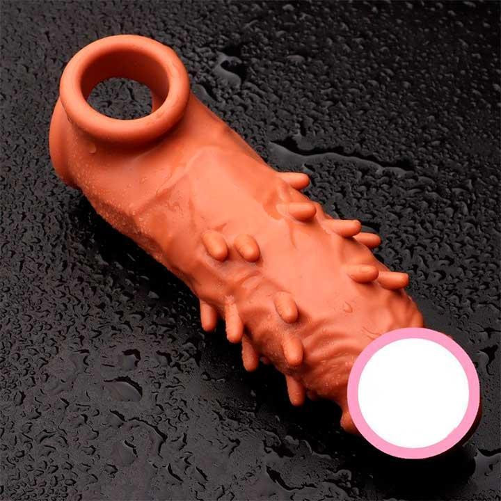 Насадка на пеніс із фіксацією мошонки та шипами Toyfa XLover - Тілесний Вінниця - фото 2