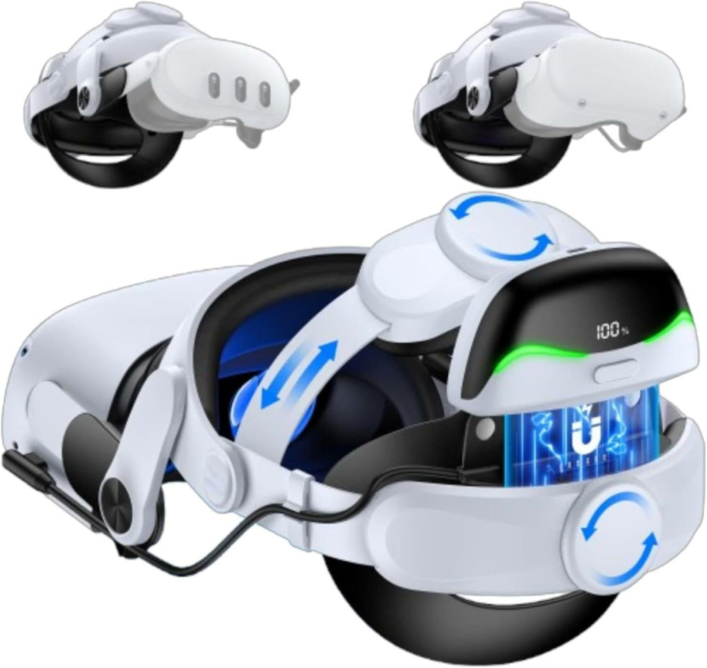 Кріплення для Meta Quest 2/3, з акумулятором 6700Mah Elite Strap MQ4000 Луцьк - фото 1