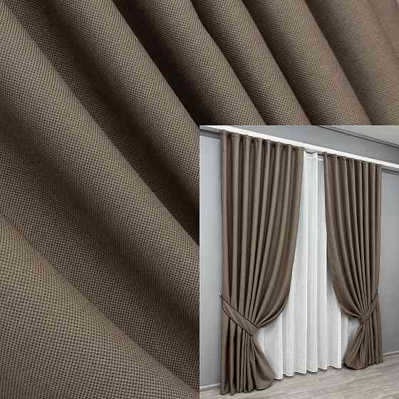 Комплект готових штор VR-Textil Рогожка TERRA LUXE № 1860ш Какао 150х290 см 2 шт (33-0865) Київ