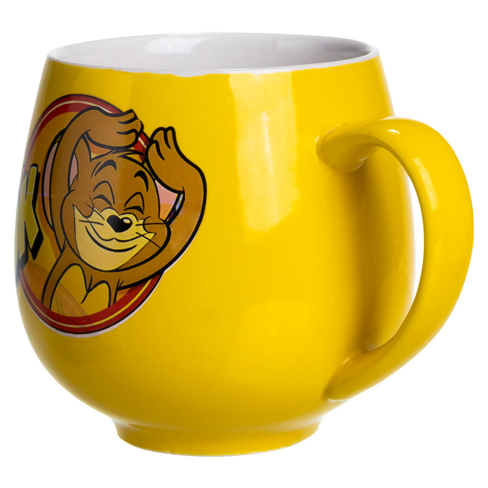 Святкова порцелянова чашка "Веселі Герої" 400 мл, Кружка дитяча із порцеляни на подарунок Жовта FM-13OK Коломия - фото 3