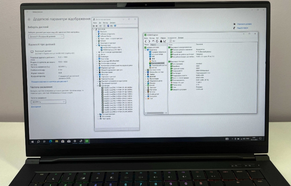 Ноутбук: XMG 15.6" 144Hz ,i7-9750H, GTX 1660Ti , SSD 256Gb, RAM 16Gb. Київ - фото 8