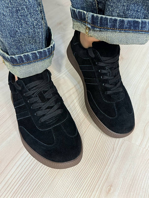 Кеды женские Hengji 8009-12 samba замшевые черные, 39, 25 см Киев - изображение 6