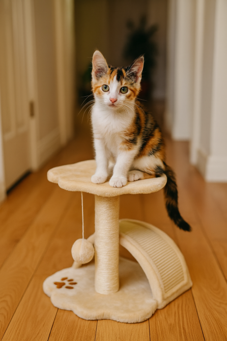 Дряпка Trixie Junior Vitoria для котів з іграшкою бежева 36х36х43 см Київ - фото 1