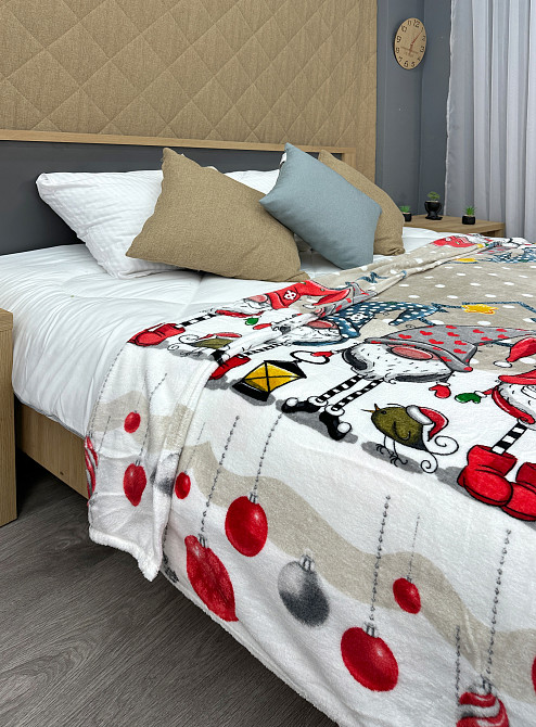 Плед-покрывало 200х230 см с рождественским принтом Разноцветный (87-320) Киев - изображение 7