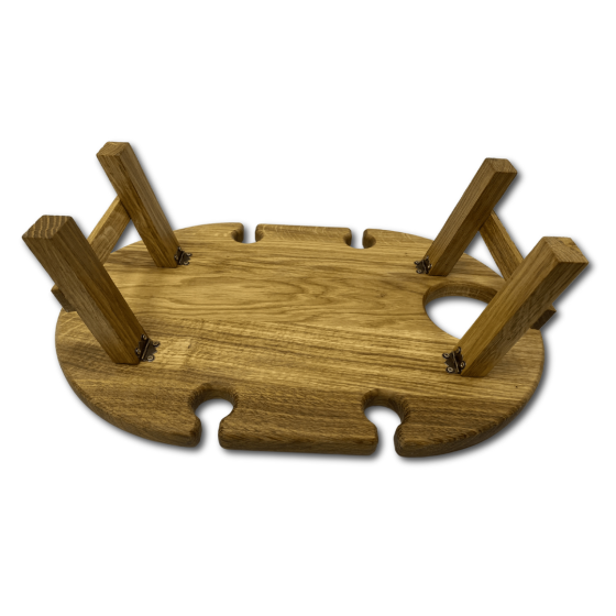 Винний столик з черешні, піднос складний овальний піднос 47×37см, на 4 келихи з отвором для пляшки Кам'янець-Подільський