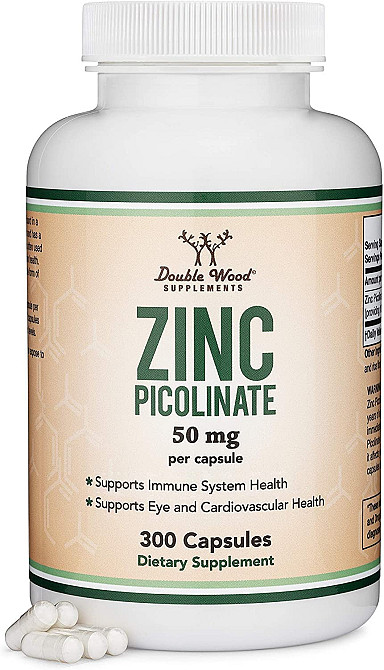 Піколінат цинку Double Wood Zinc Picolinate 50 mg 300 capsules Луцьк - фото 1