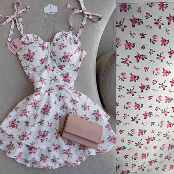 Женское стильное романтичное летнее мини платье софт принт Белый, 46/48 Одесса