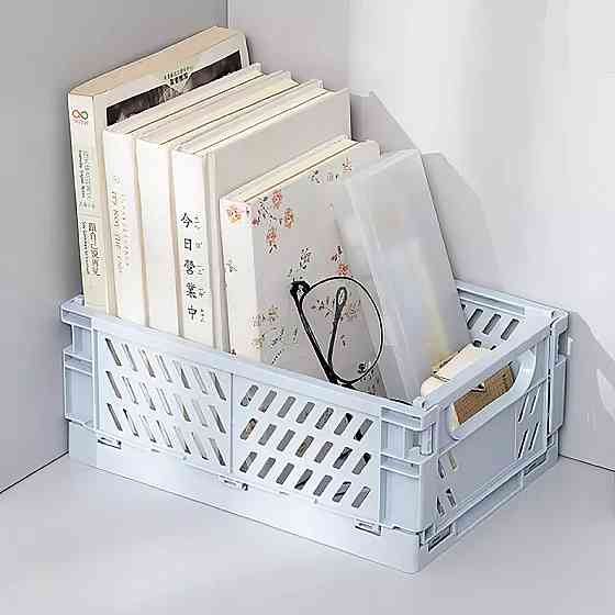 Контейнер для зберігання дрібниць, 25.5×15×9.7см, пластиковий кошик з ручками, блакитний Кам'янець-Подільський