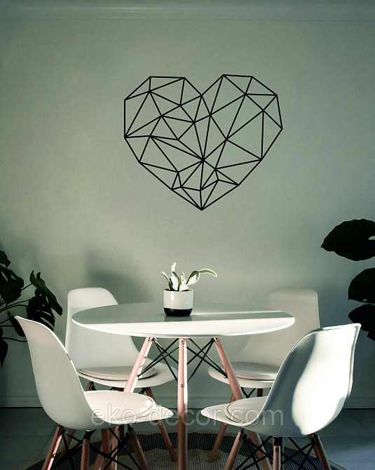 Декоративное настенное Панно «Сердце» Декор на стену 90*77 см, Черный Киев - изображение 5