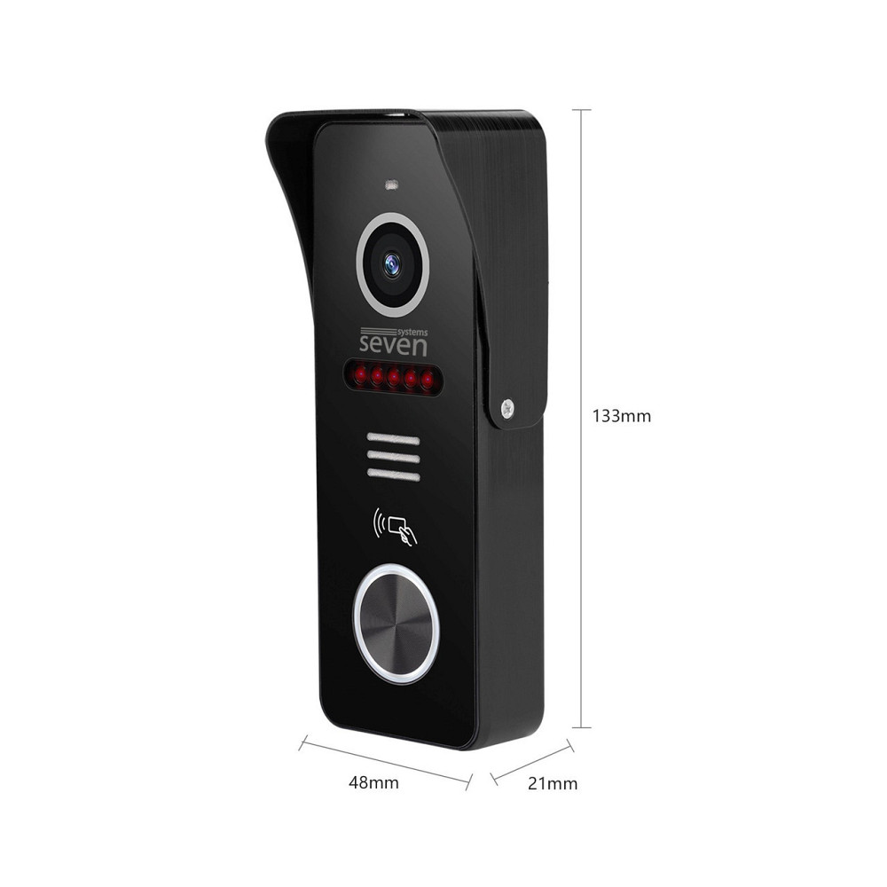 Виклична панель домофону з вбудованим зчитувачем карток EM-Marin SEVEN CP-7502F RFID black Київ - фото 14