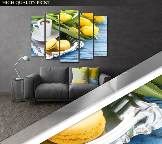 Модульна картина Квіти Сніданок Art-335_5 ( 80х118см ) Київ