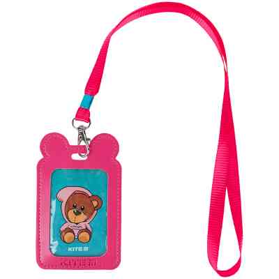 Бейдж Kite вертикальний на шнурку, фуксія (K24-296-4) Вінниця