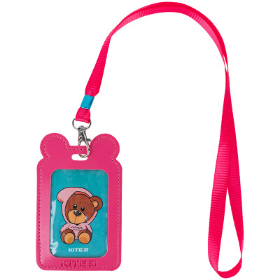 Бейдж Kite вертикальный на шнурке, фуксия (K24-296-4) Винница - изображение 1