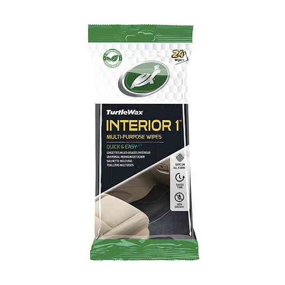 Салфетки очищающие для салона Turtle Wax INTERIOR 1 WIPES, 24 шт Ковель