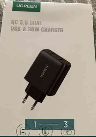 Блок питания: UGREEN QC 3.0 DUAL USB -A 36W. CHARGER Киев