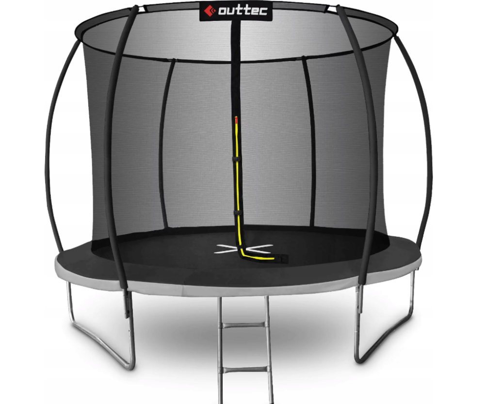 Батут OUTTEC Pumpkin с внутренней сеткой 12 футов 374 см черно-серый Киев - изображение 1