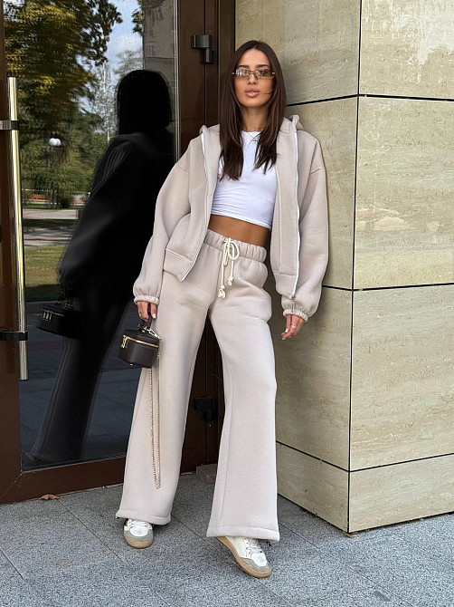 Женский теплый костюм на флисе Серый 48/52 Харьков - изображение 4