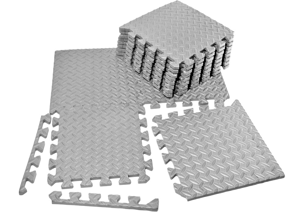 Татамі мат EasyFit 8 шт (30х30х1 см) хвіст ластівки сірий Коломия - фото 1