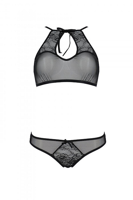 Комплект: бра, трусики с ажурным декором и открытым шагом Passion URSULA SET S/M, black Sex Aura Киев - изображение 4