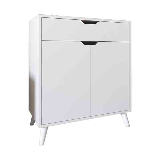 Комод в гостиную с белыми ножками М-ЗОН Борн 750 Нимфеа Альба (белый) (MZN-031043) Львов