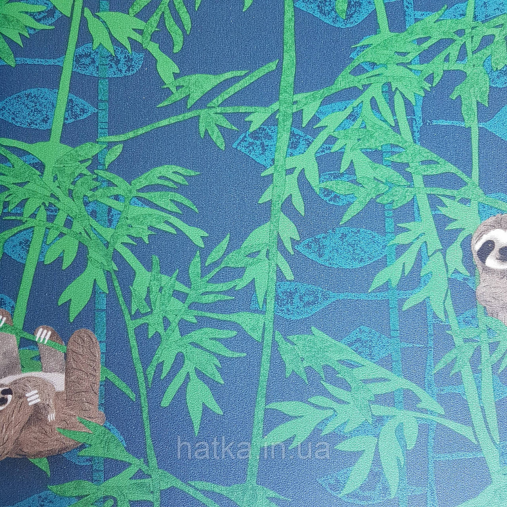 Шпалери флізелінові BN Doodleedo 0,53 х 10 м дитячі тропіки ведмеді коали коричневі зелені темно сині Київ - фото 1