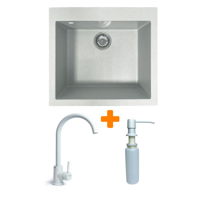 Мойка кухонная Adamant Univer Old stone + змішувач + дозатор (4824296902110) Вінниця - фото 1