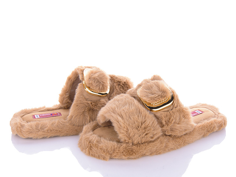 Жіночі капці домашні відкриті носки Бежевий мех 38 Одеса - фото 2