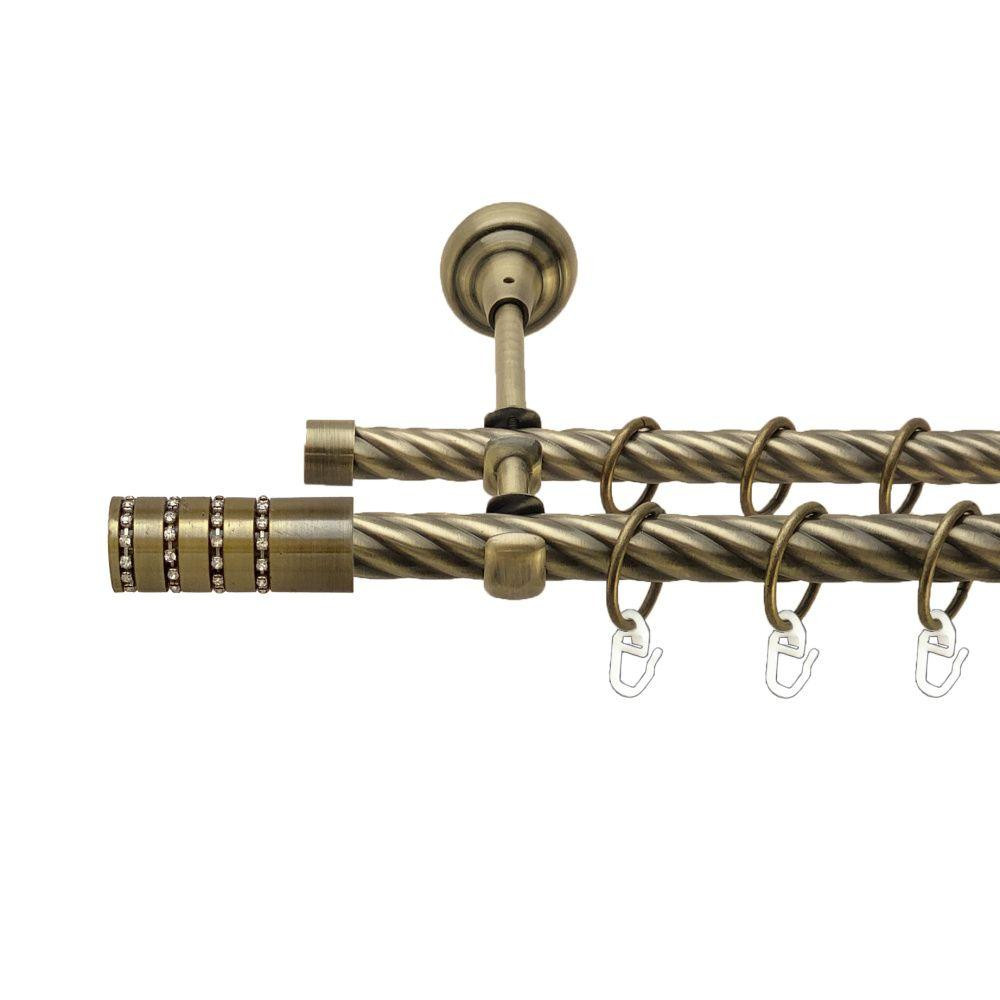 Карниз Orvit Барамелла металевий дворядний відкритий скручена труба кільце металеве Антик 19\16 мм 300 см (00-00017424) Львів - фото 1