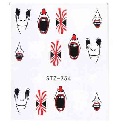 Наклейки на нігті з хэллоуїнським дизайном 5 на 6 см різнобарвний Київ