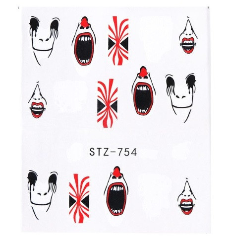 Наклейки на нігті з хэллоуїнським дизайном 5 на 6 см різнобарвний Київ - фото 1