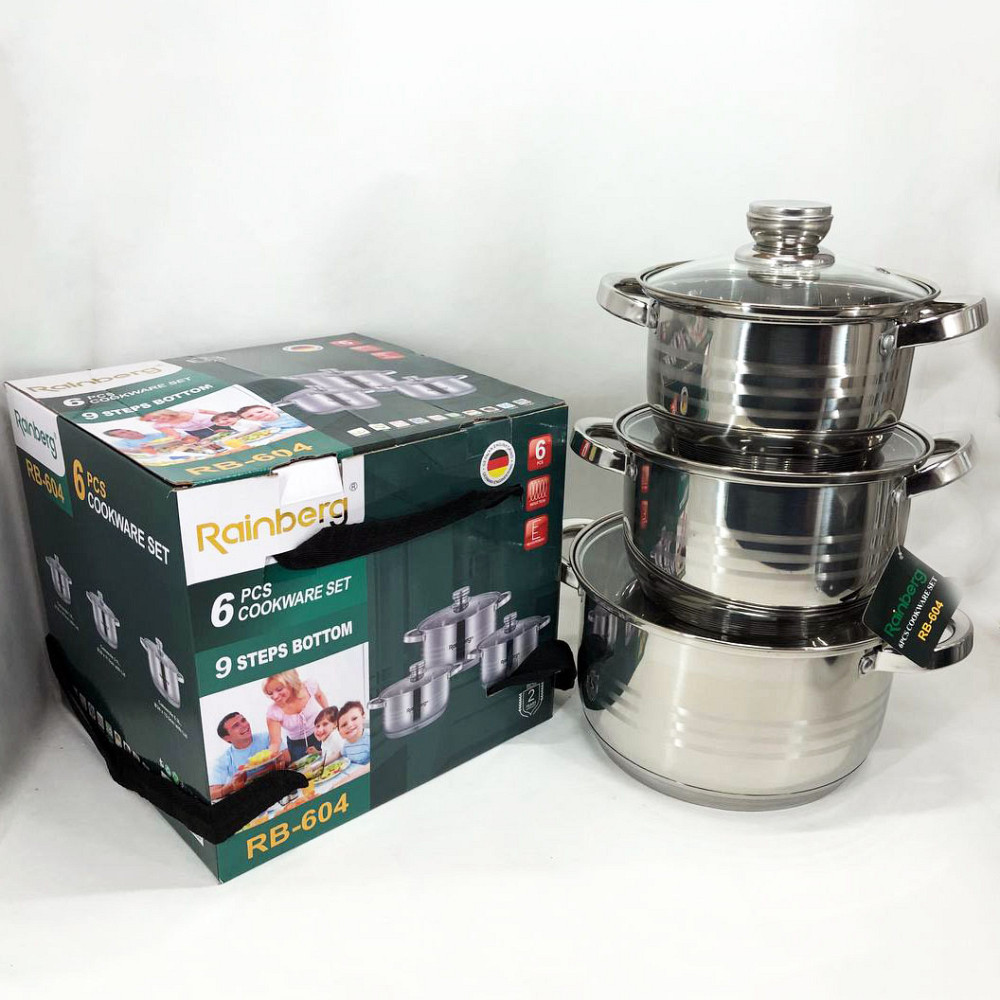 Набор кастрюль с инновационным антипригарным покрытием Rainberg RB-604 6 предметов LK-35 Львов - изображение 5