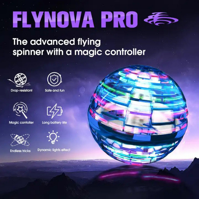 Іграшка м'яч бумеранг flying spinner FlyNova Pro Gyrosphere, Flynova pro літаючий ZV-504 спіннер бумеранг Київ - фото 9