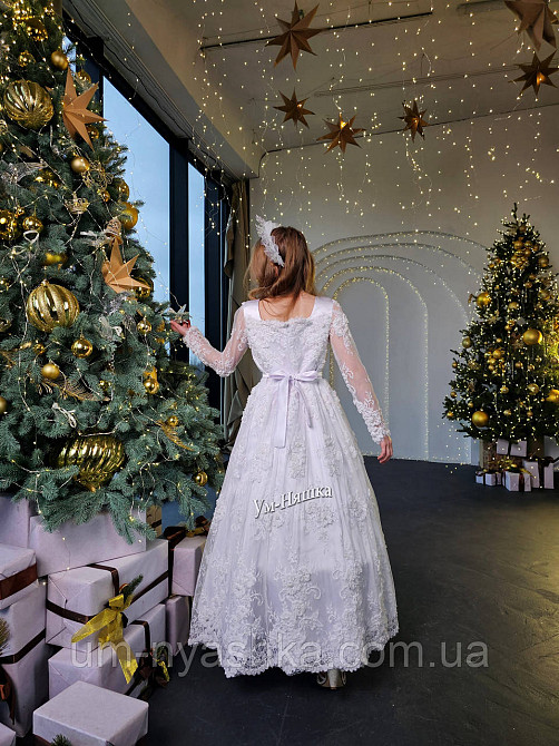 Белое нарядное платье с рукавами Эмилия Кривой Рог - изображение 8