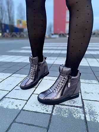 Снікерси жіночі Bosida бронзовий еко-шкіра танкетка 5см ( -6) Коломыя