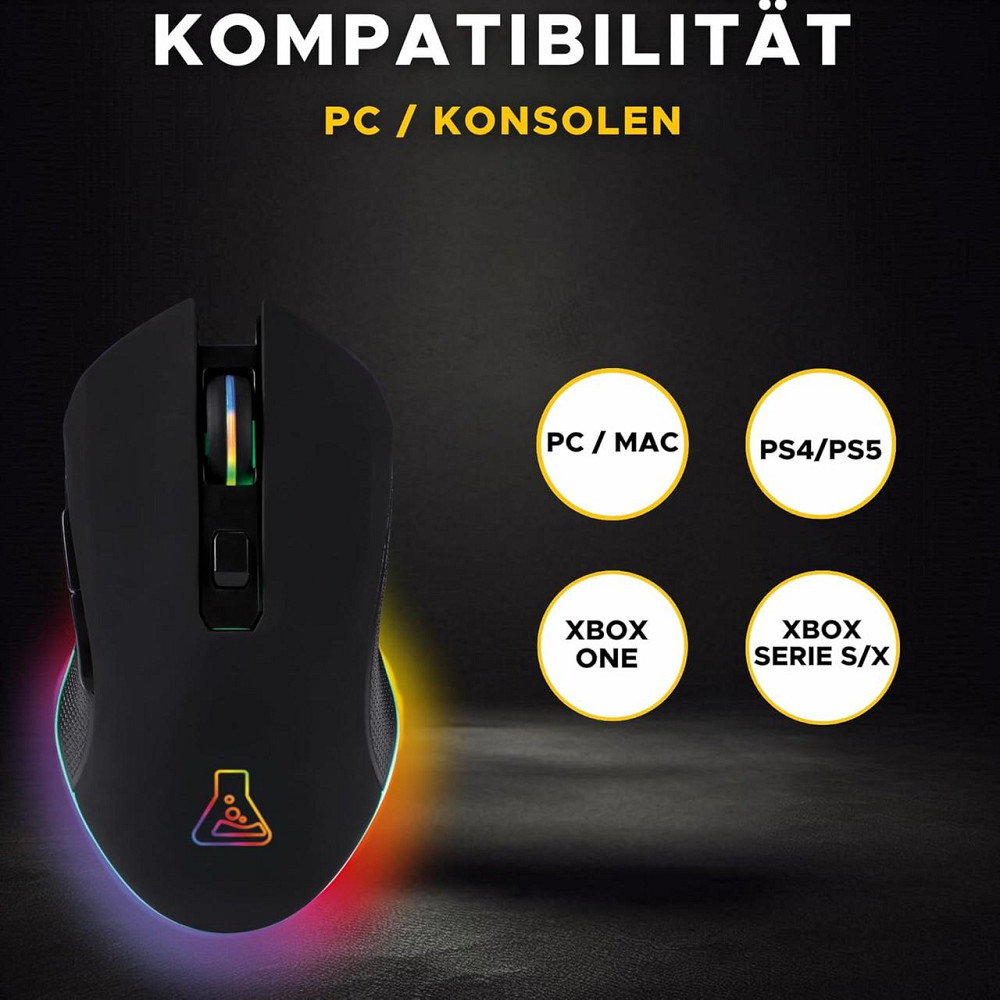 Миша THE G-LAB Kult Helium чорний оптична 800–6400 DPI 6 кнопок 7‑кольор. підсвітка дротова/бездротова геймерська Київ - фото 4