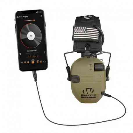 Активні навушники тактичні Walkers Razor Slim + кабель AUX, Олива | Тактичні навушники з шумозаглушенням. AL0027 Одеса