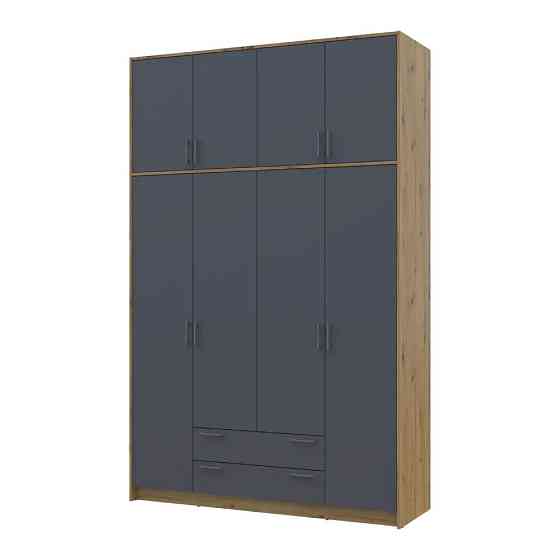 Шкаф для одежды Doros Ронди с высокой антресолью Дуб Артизан/Графит 4 ДСП 160х52х260 (DRS-011877) Днепр