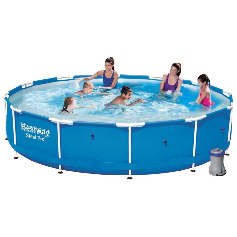 Круглий сімейний каркасний басейн 366х76 см фільтр з насосом "Бествей 56681" Київ - фото 1
