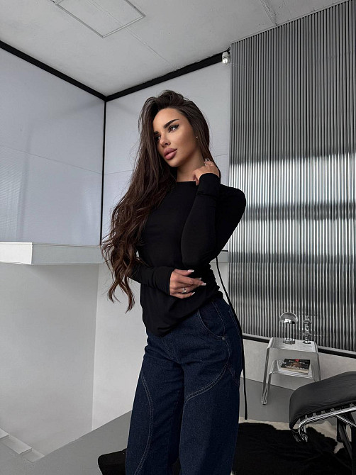 Жіноча романтична кофта з відкритою спиною з віскози Чорний, 42/44 Одеса - фото 4